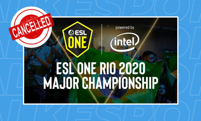 Valve has canceled ESL One Rio 2020