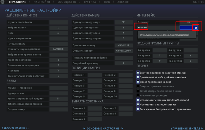 How to enable the console in Dota 2 3