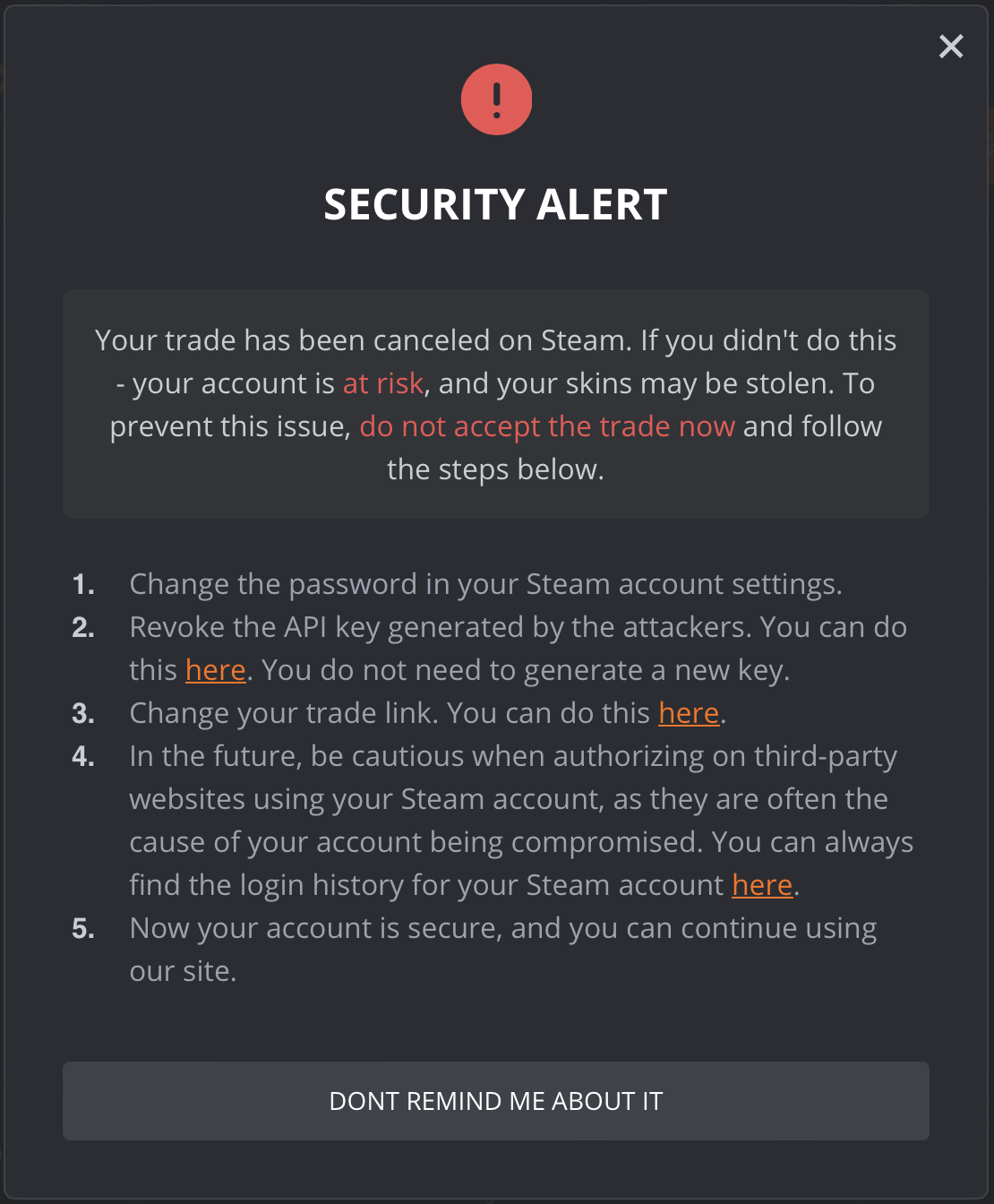 What is a Steam API Scam? 4