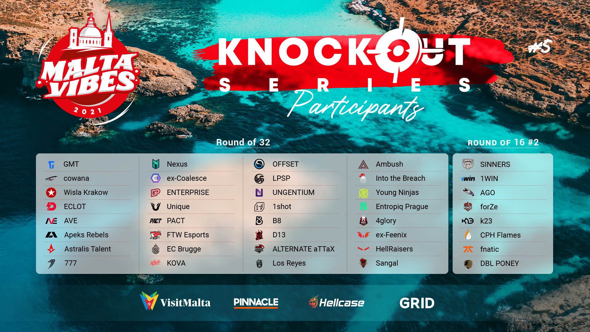 Определился окончательный список участников Malta Vibes Knockout Series 5