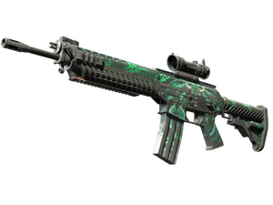 StatTrak™ SG 553 | Dragon Tech (Battle-Scarred)