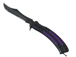 ★ StatTrak™ Butterfly Knife | Ultraviolet (Well-Worn)